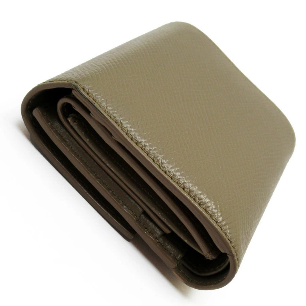 Celine Trifold Wallet Leather fold Bi Beige Tan